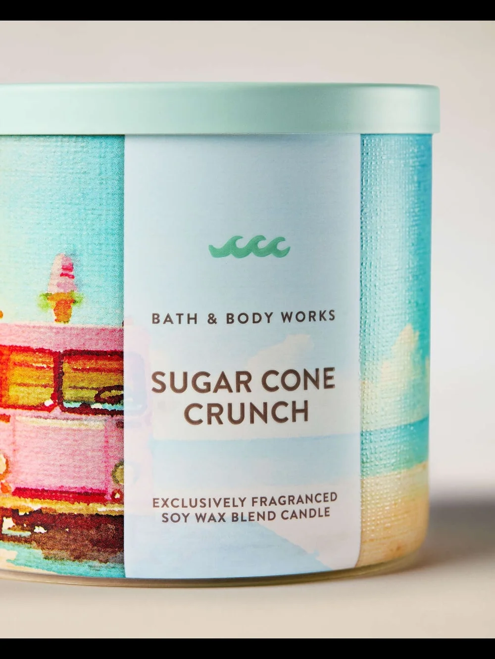 Bath & Body Works Sugar Cone Crunch 3-Wick Candle - Coastal Blue